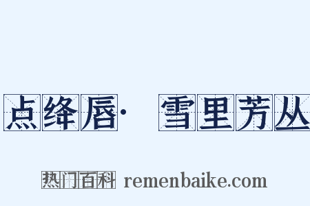 点绛唇·雪里芳丛是什么意思的图片